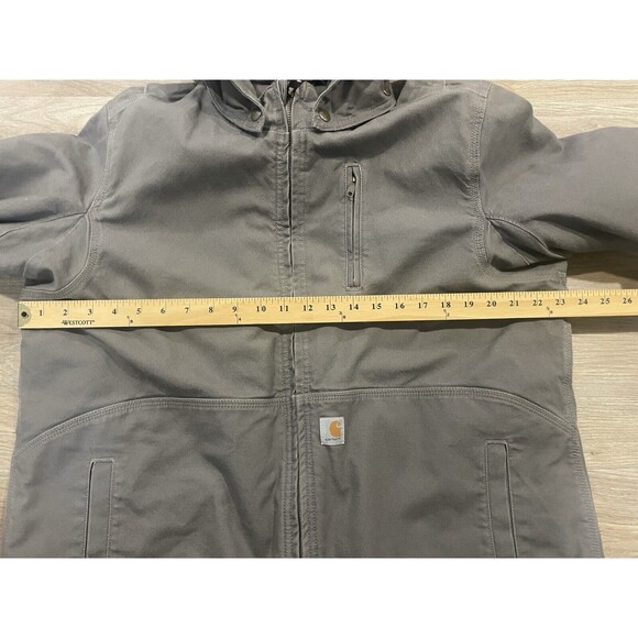 Carhartt Jacket Women's XL 16/18 Gray Full Swing 102248 Duck Sherpa Hooded - Picture 6 of 9